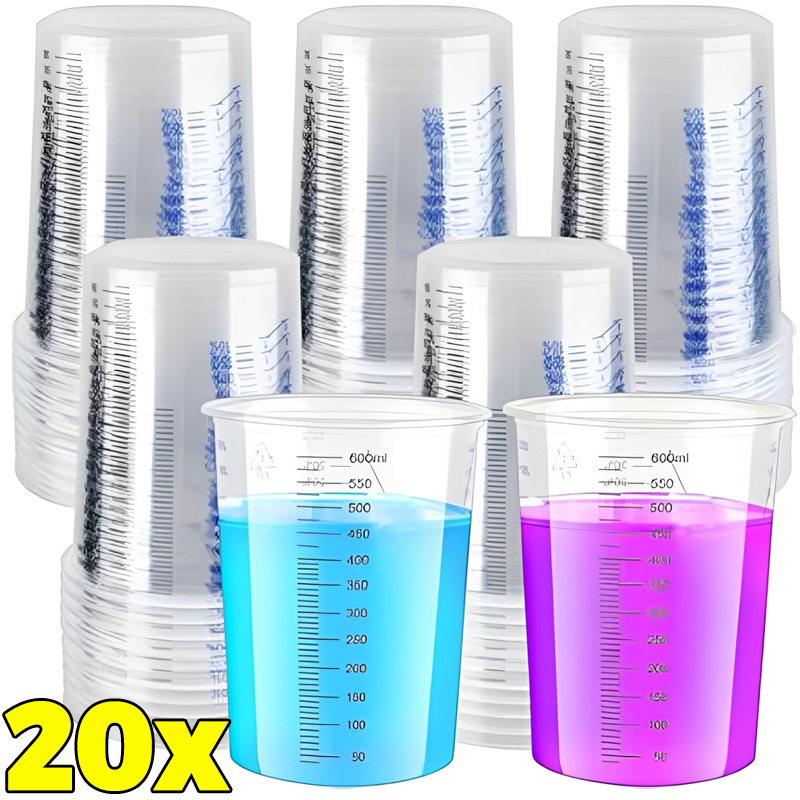 Mixing Cup Silicone - Transparent Plastic Measuring Cups Disposable Liquid