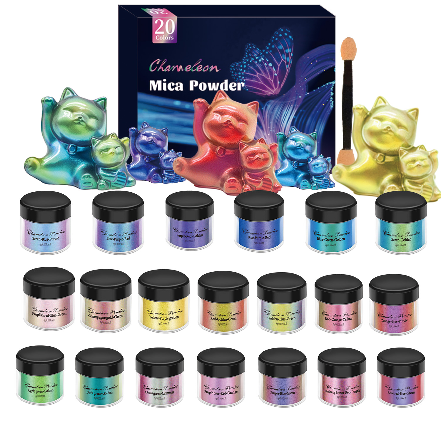 10/20pcs Mirror Chameleons Pig – Resin Pigment Set Bewertung und Preis