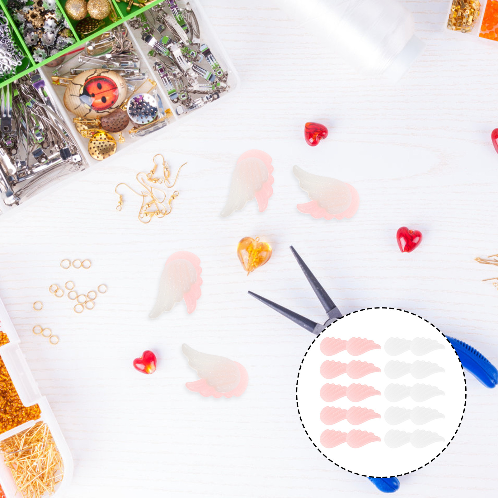 20Pcs Delicate Angel Wing Orna – Resin Craft Supplies Bewertung und Preis