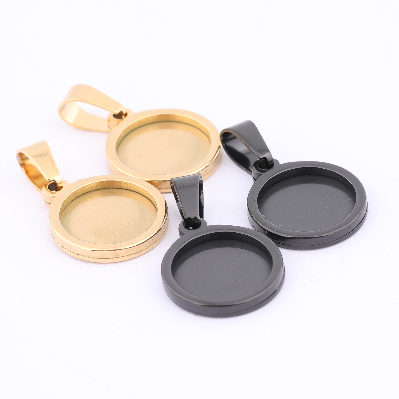 10pcs Gold Plated Black 12mm R – Bezels Set Pendant Bewertung und Preis