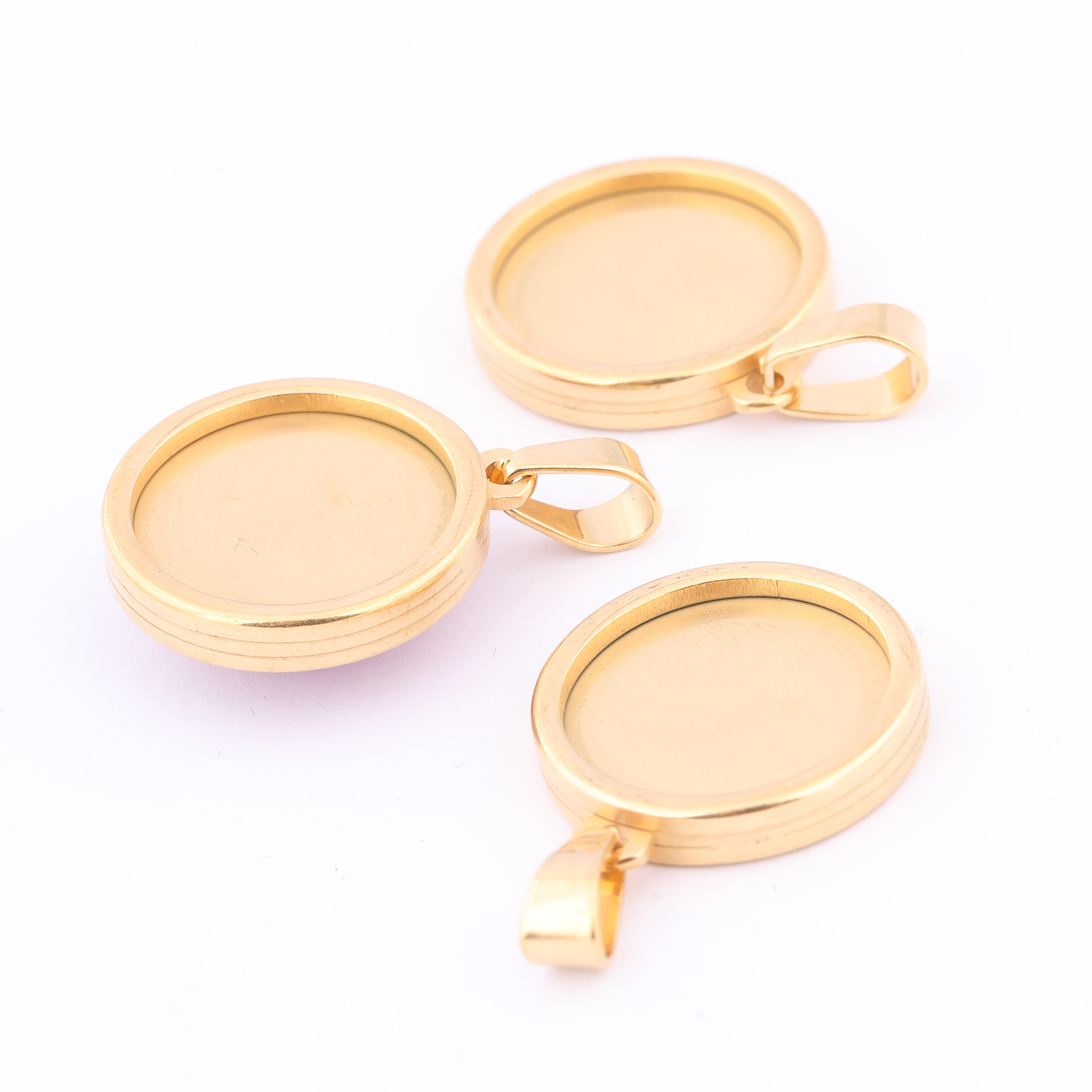 5pcs Stainless Steel Gold Plat – Bezels Set Pendant Bewertung und Preis