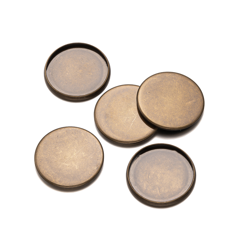 20pcs Antique Bronze Flat Roun – Bezels Set Pendant Bewertung und Preis