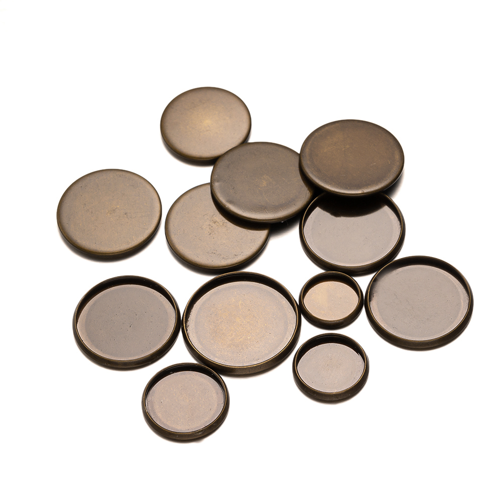 20pcs Antique Bronze Flat Roun – Bezels Set Pendant Bewertung und Preis