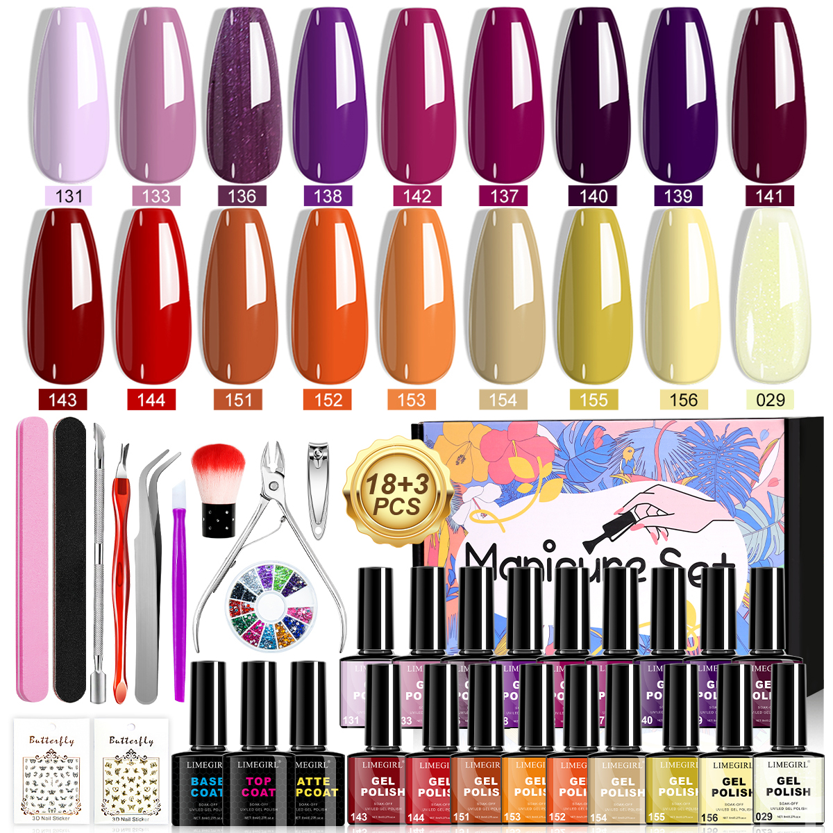 LIMEGIRL 18 PCS Gel Nail Polis – Resin Glitter Pack Bewertung und Preis