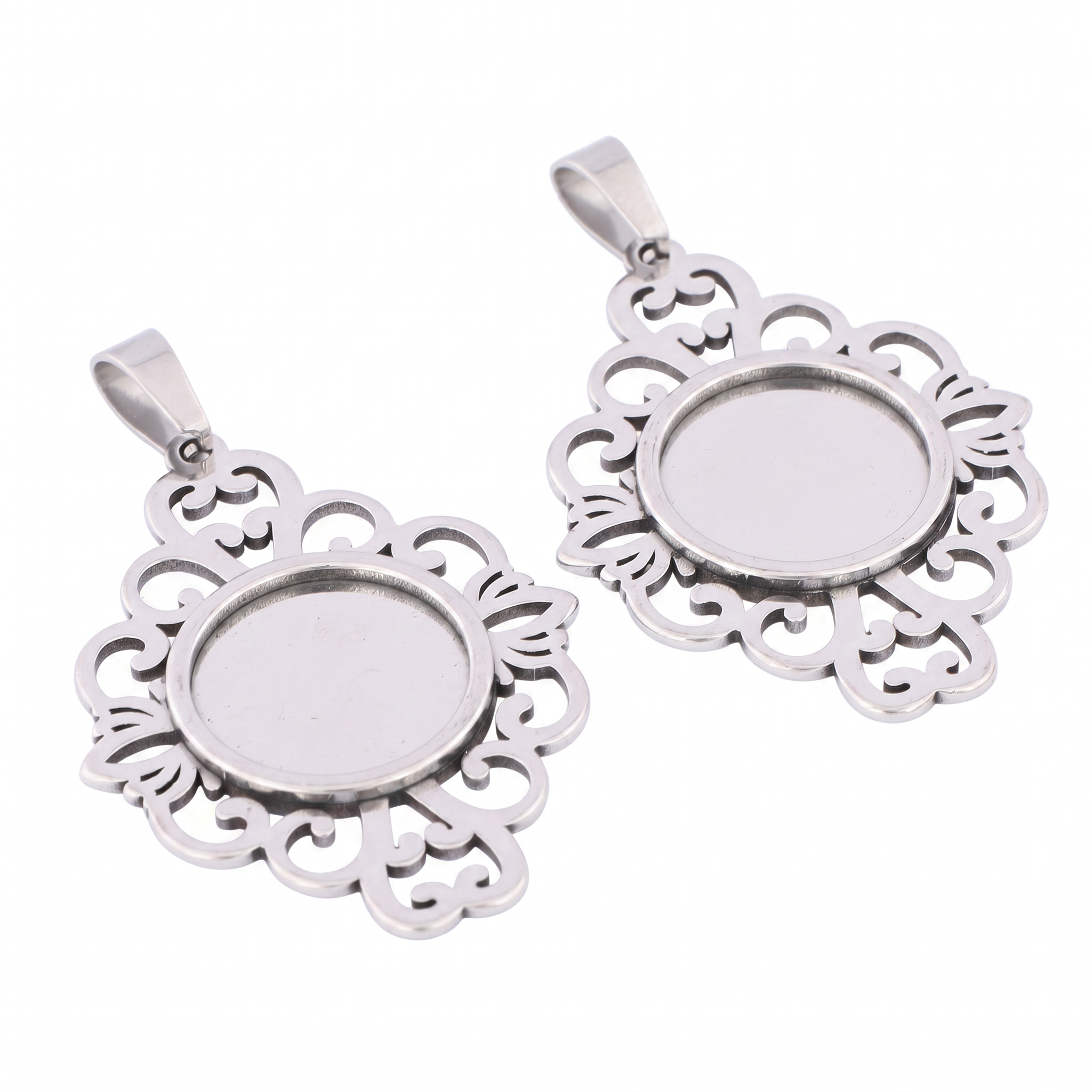 5pcs Stainless Steel Filigree  – Bezels Set Pendant Bewertung und Preis