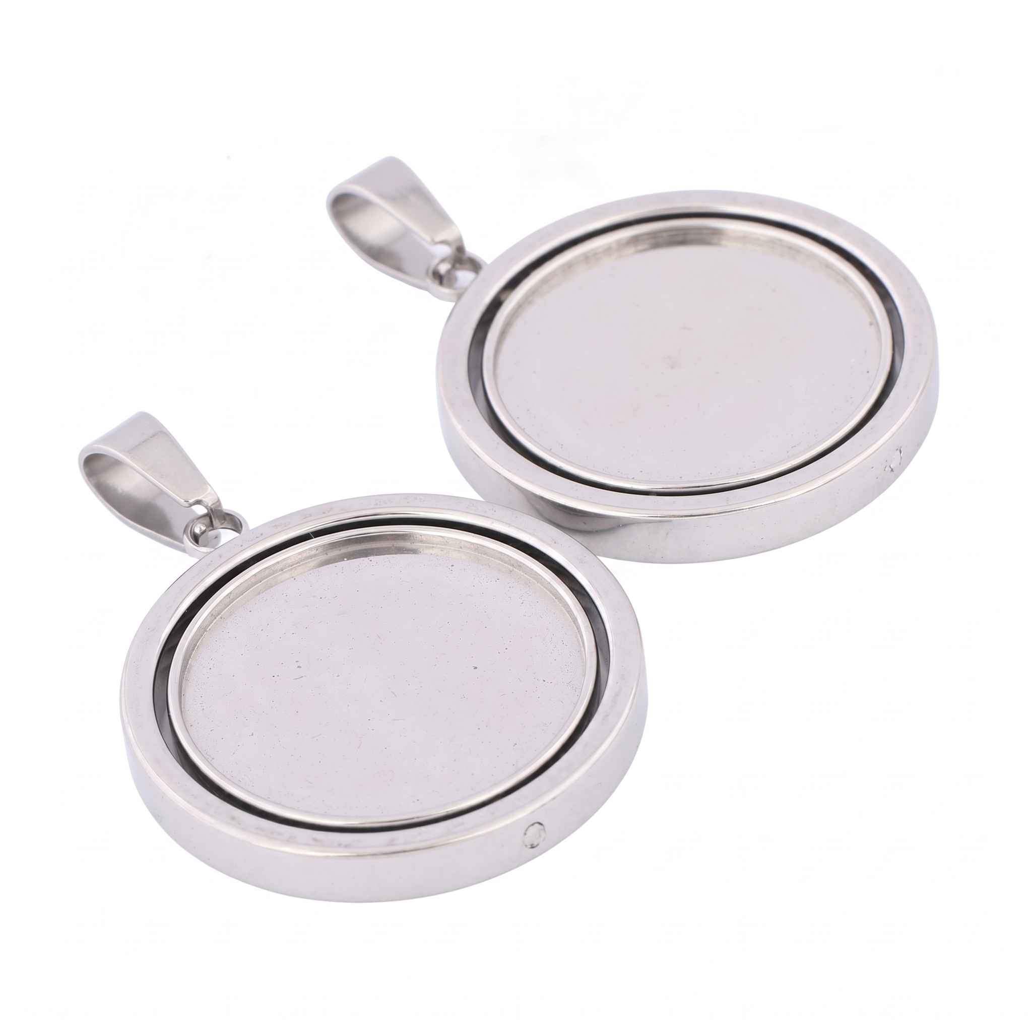 3pcs Stainless Steel  Rotatabl – Bezels Set Pendant Bewertung und Preis