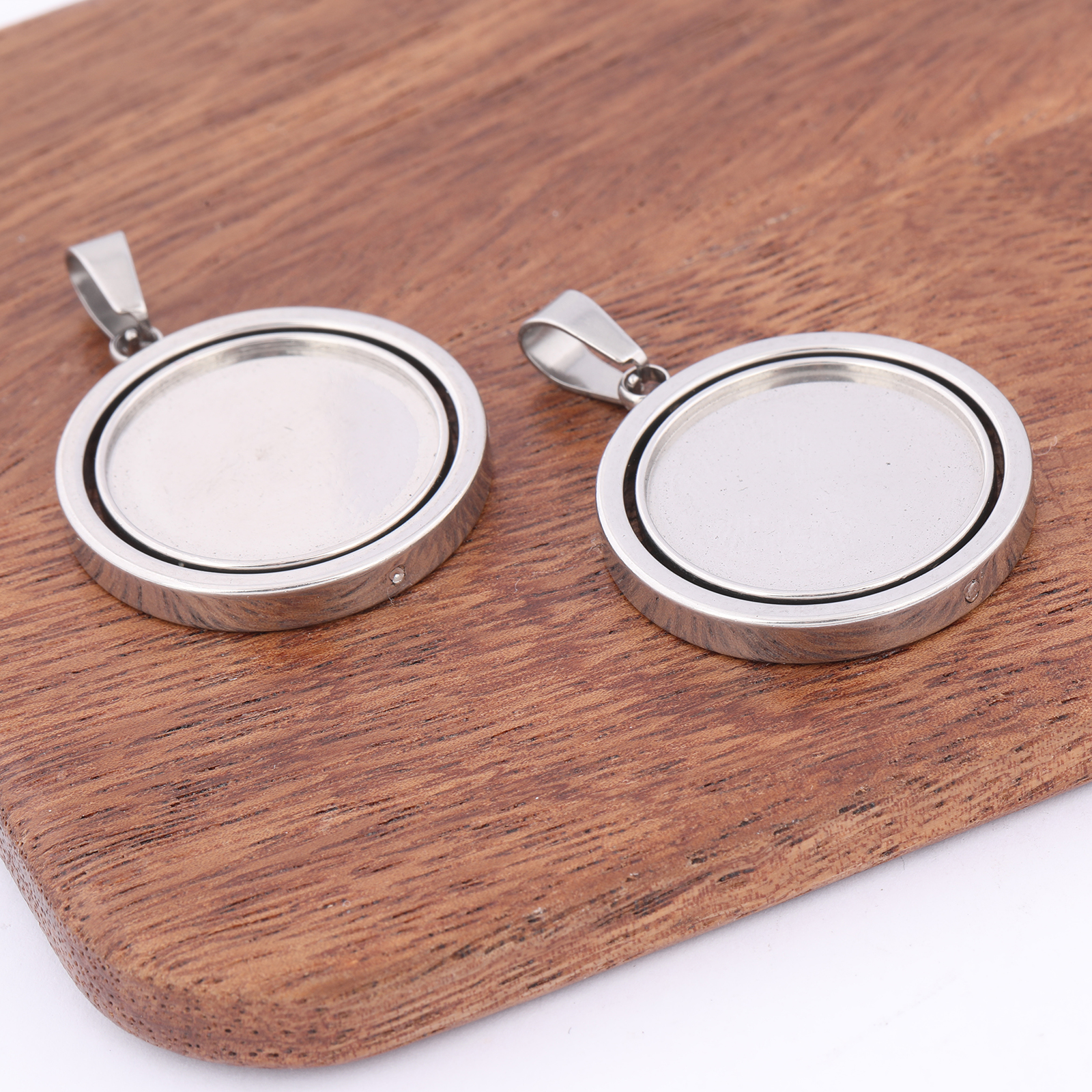 3pcs Stainless Steel  Rotatabl – Bezels Set Pendant Bewertung und Preis