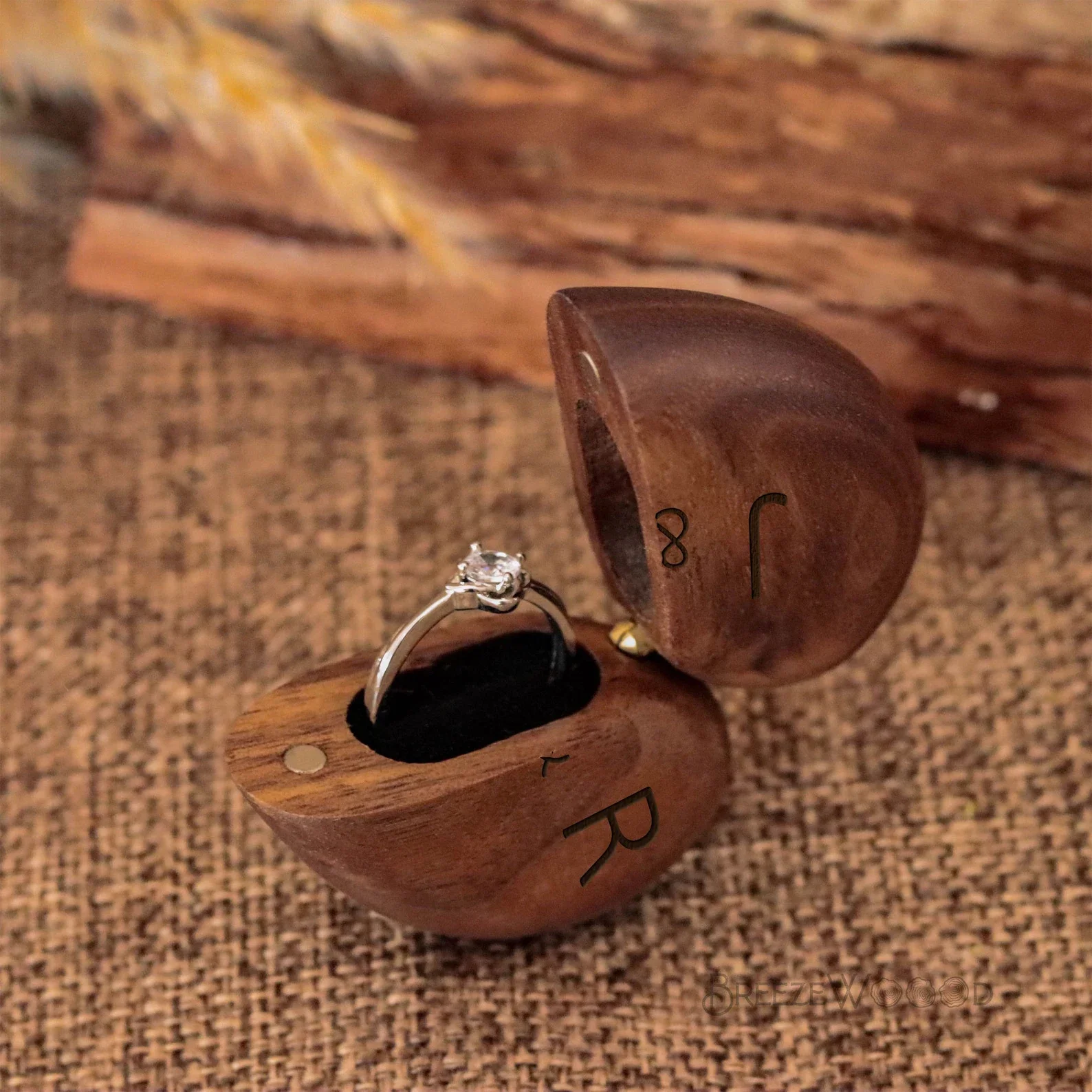 Romantic Heart - Shaped Wooden – Wood Ring Blank Bewertung und Preis