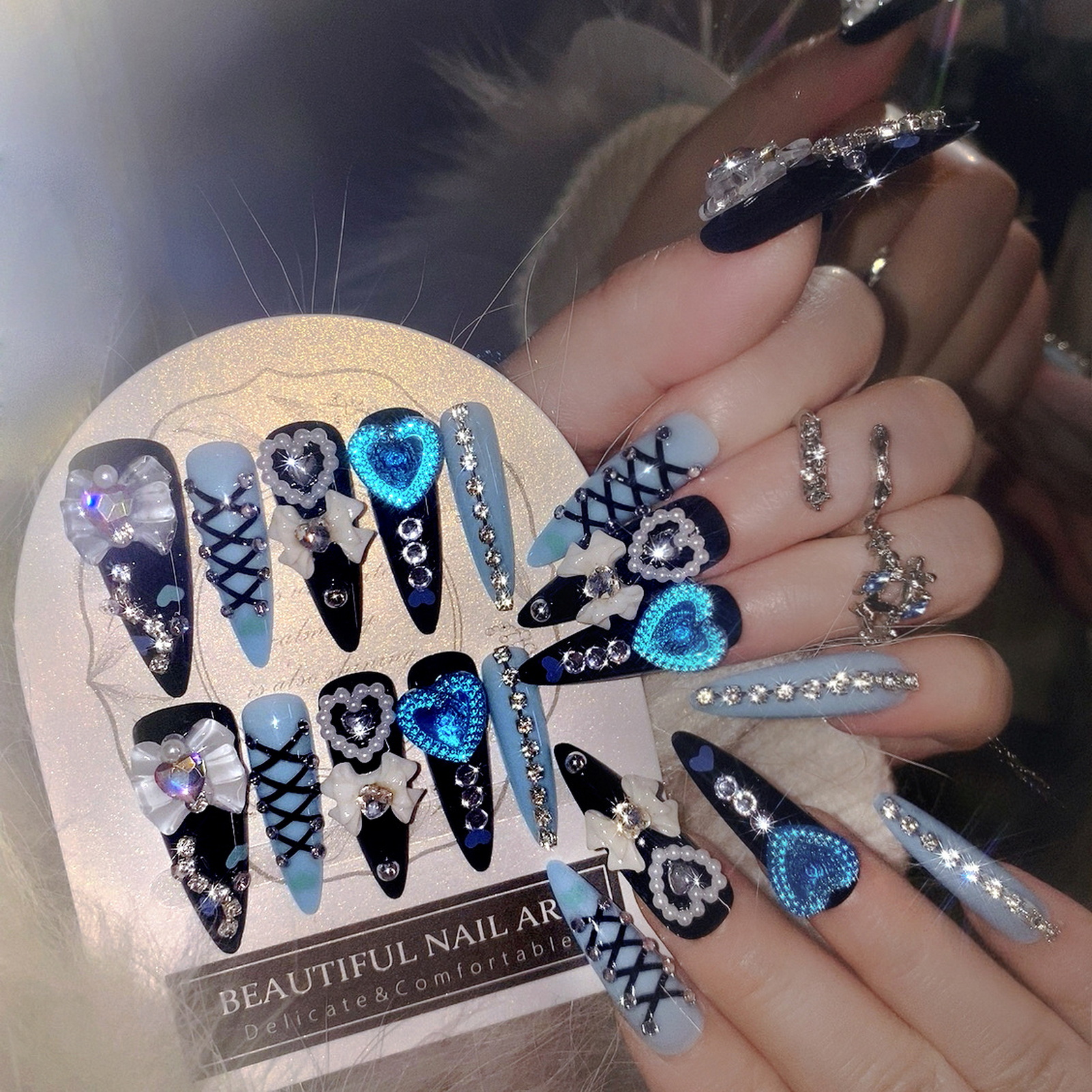 24pcs 3D Bow Decor False Nails – Resin Craft Material Bewertung und Preis