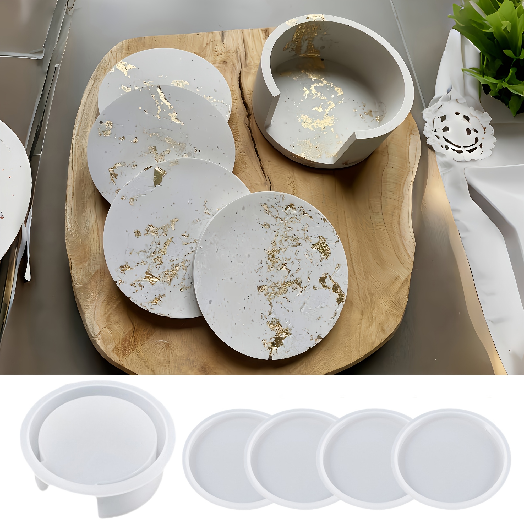 5pcs Round Coaster Silicone Mo – Serving Tray Mold Bewertung und Preis