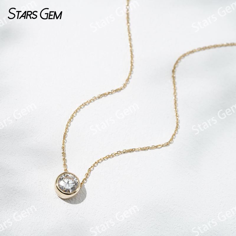 18K Gold 6.4mm 1.0ct Round Bri – Bezels Set Pendant Bewertung und Preis
