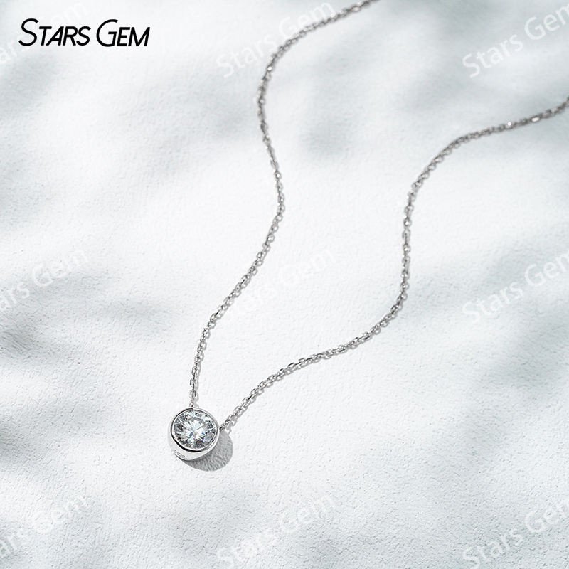 18K Gold 6.4mm 1.0ct Round Bri – Bezels Set Pendant Bewertung und Preis