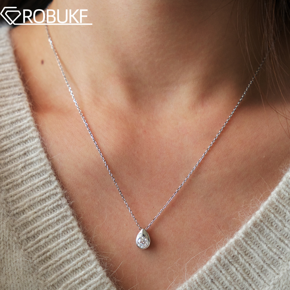 0.3/0.5CT Solitaire Diamond Mo – Bezels Set Pendant Bewertung und Preis