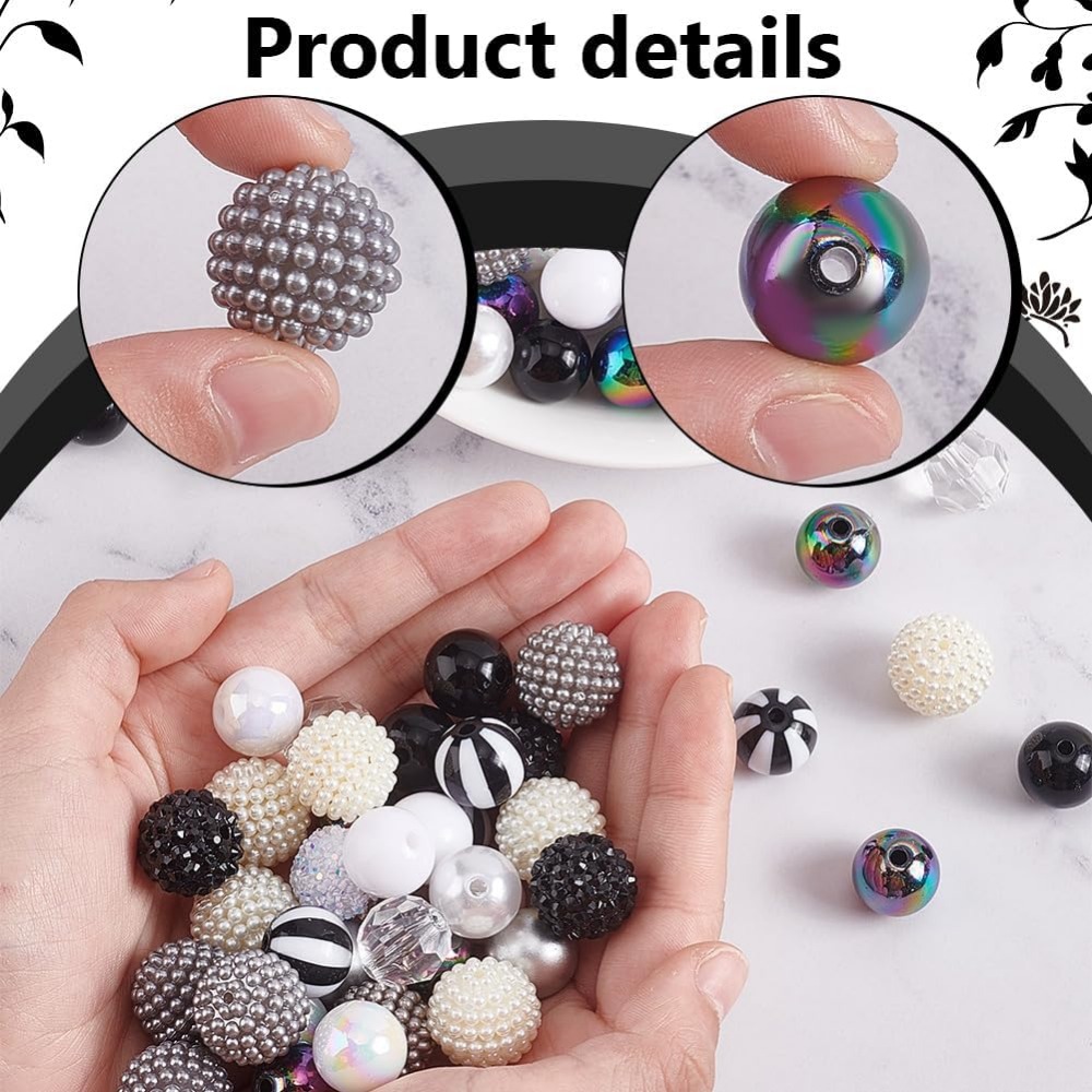 106pcs Chunky Beads 12 Styles  – Resin Crafts Bewertung und Preis