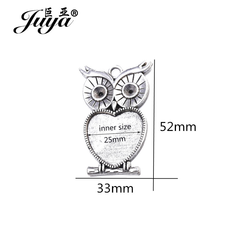 5pcs/lot 25mm Heart Shape Owl  – Bezels Set Pendant Bewertung und Preis