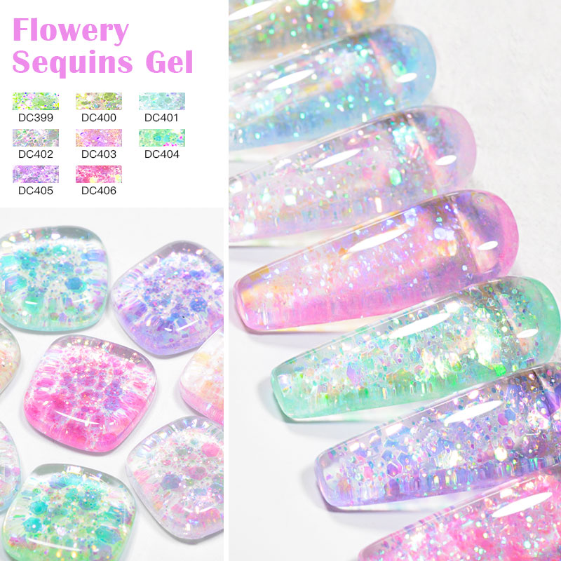 4/8pcs Flowery Sequins Gel Nai – Resin Glitter Pack Bewertung und Preis