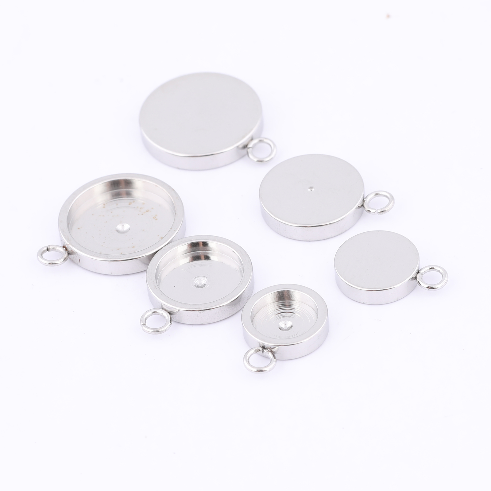 20pcs Stainless Steel 6mm 8mm  – Bezels Set Pendant Bewertung und Preis