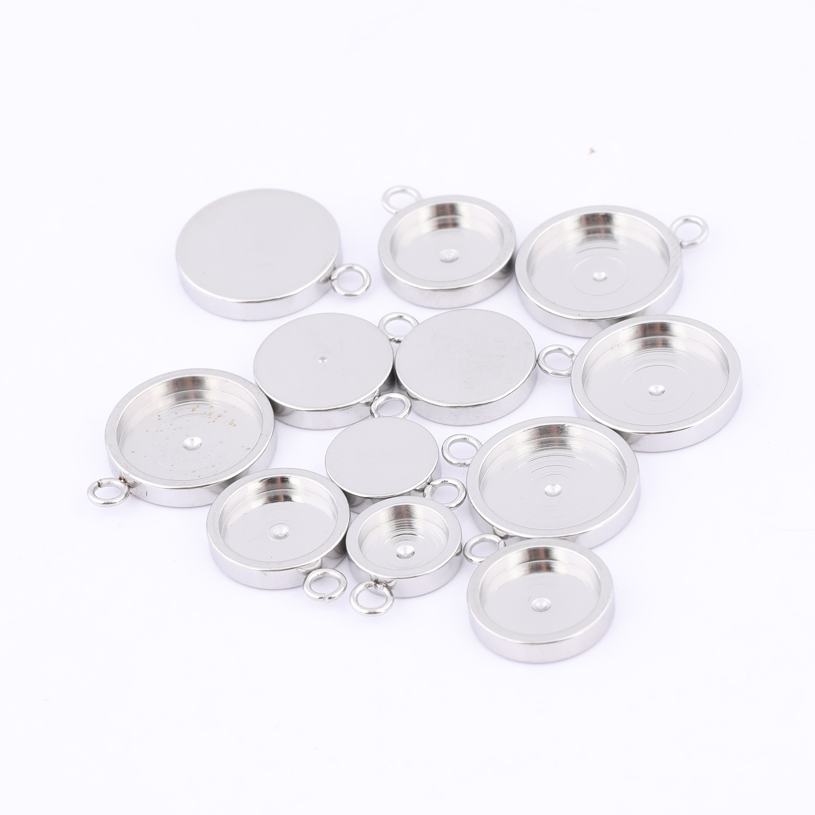 20pcs Stainless Steel 6mm 8mm  – Bezels Set Pendant Bewertung und Preis