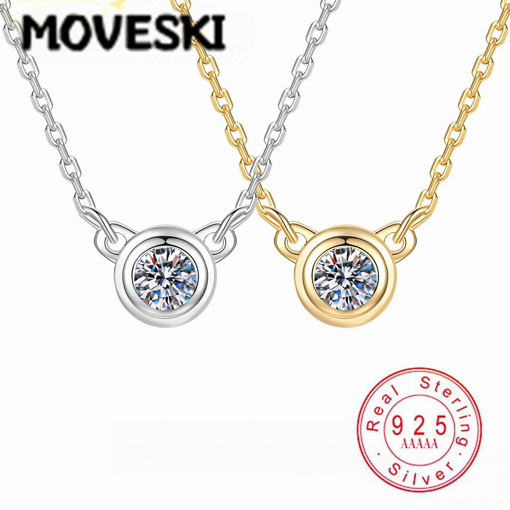 S925 Sterling Silver Moissanit – Bezels Set Pendant Bewertung und Preis