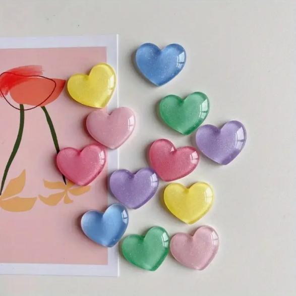 6pcs Colorful Heart Shaped Fri – Resin Glitter Pack Bewertung und Preis