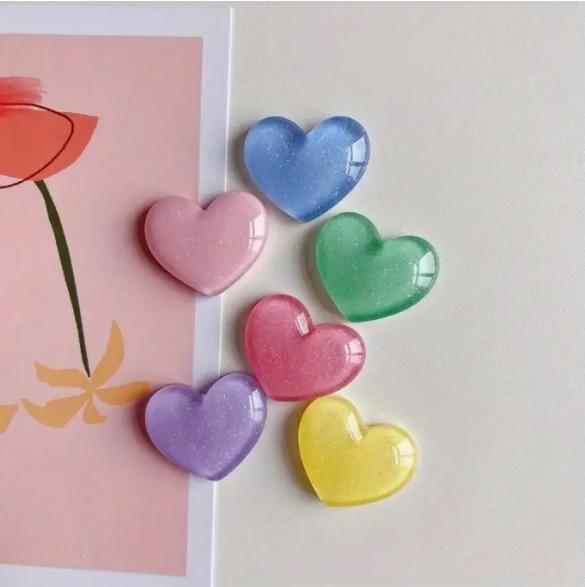 6pcs Colorful Heart Shaped Fri – Resin Glitter Pack Bewertung und Preis