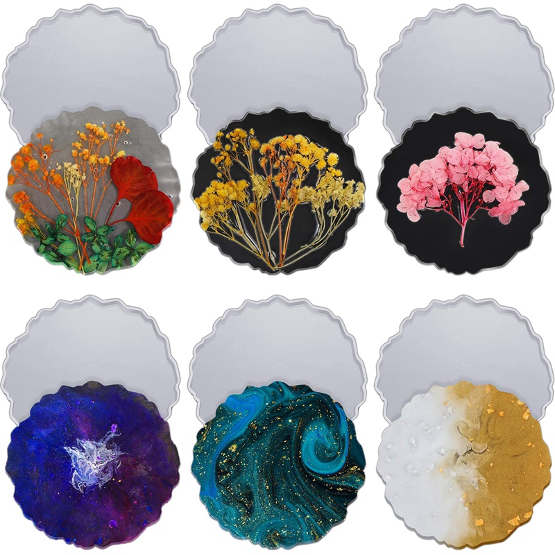 6 Pieces Resin Coaster Mold La – Geode Mold Silicone Bewertung und Preis