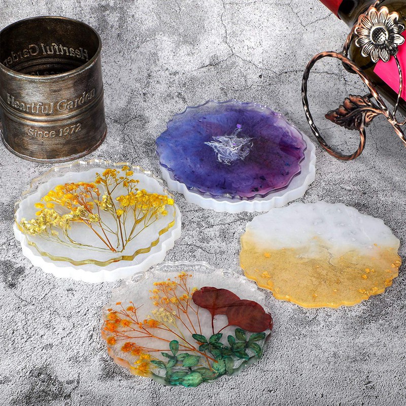 6 Pieces Resin Coaster Mold La – Geode Mold Silicone Bewertung und Preis