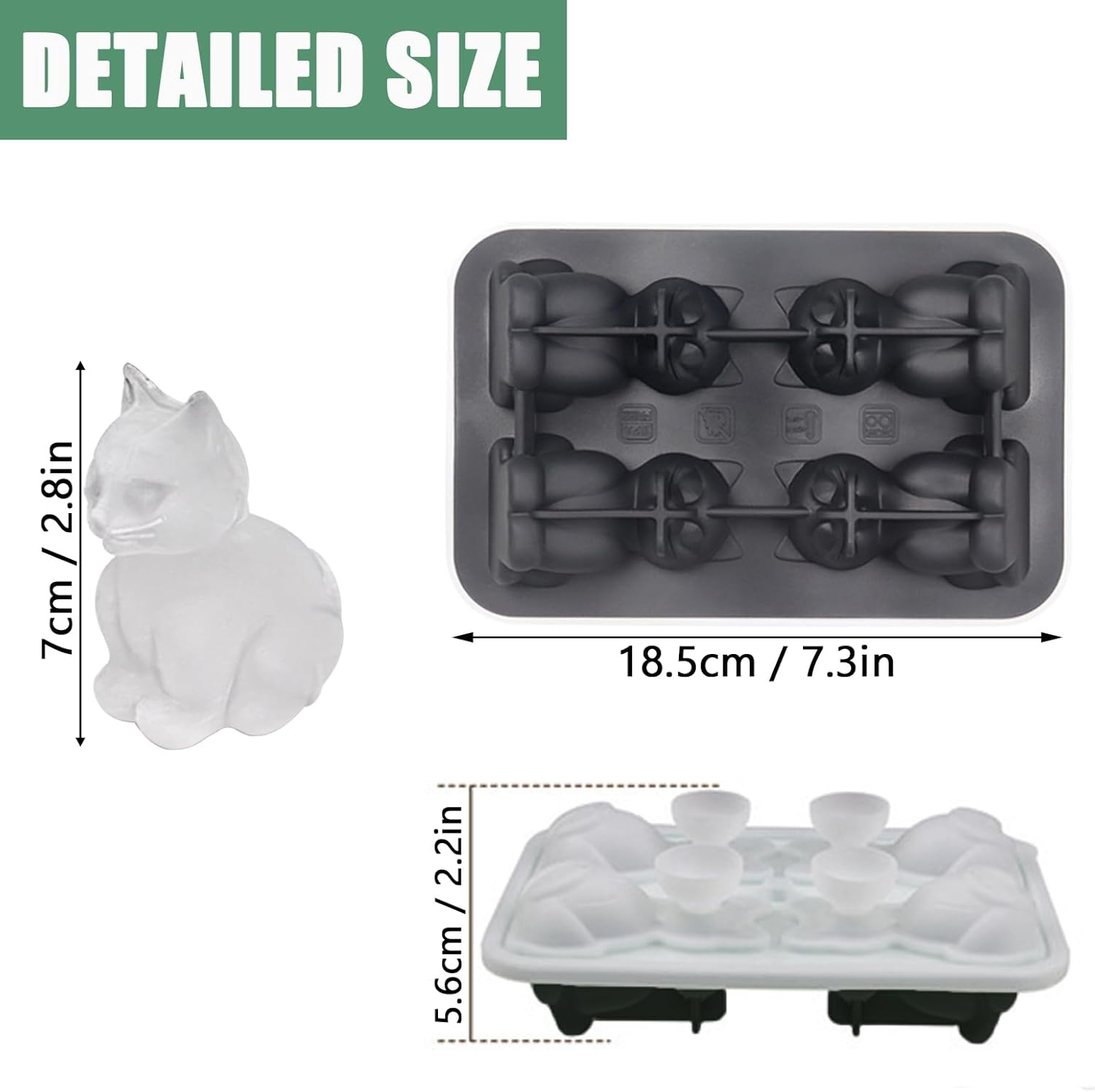 3D Cat Ice Cube Mold, Admaison – Silicone Mold Tray Bewertung und Preis