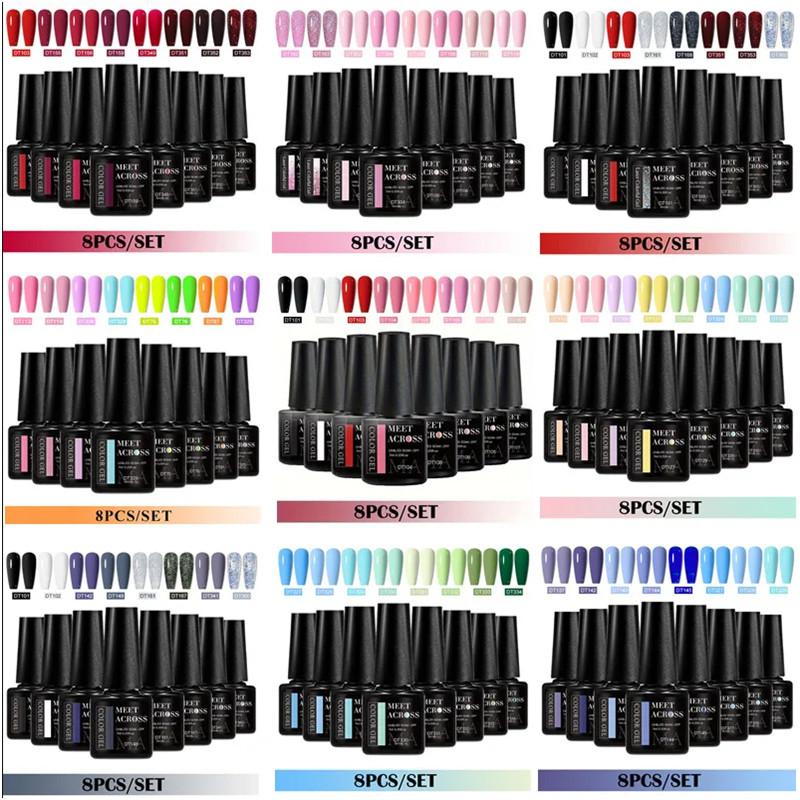 8pcs Gel Nail Polish Set HEMA  – Resin Glitter Pack Bewertung und Preis
