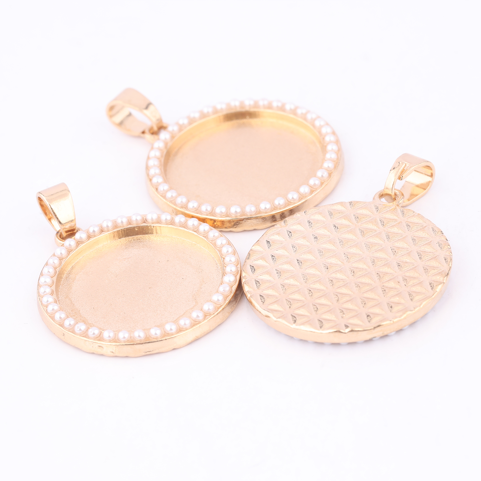 5pcs Kc Gold Pearl Cabochon Ba – Bezels Set Pendant Bewertung und Preis