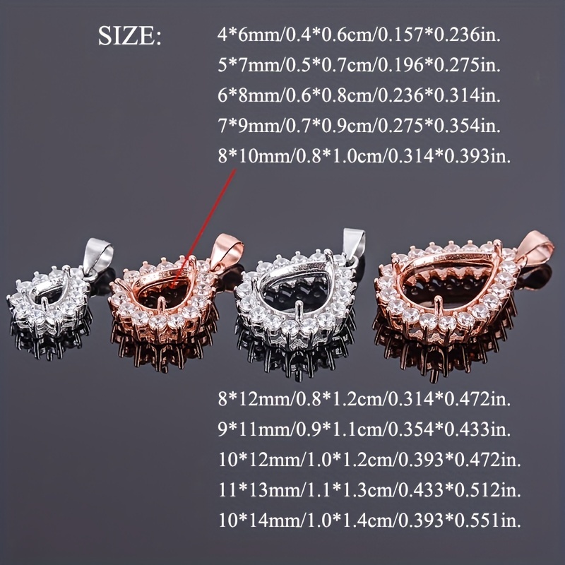 1pc Rose Golden Silvery Tear D – Bezels Set Pendant Bewertung und Preis