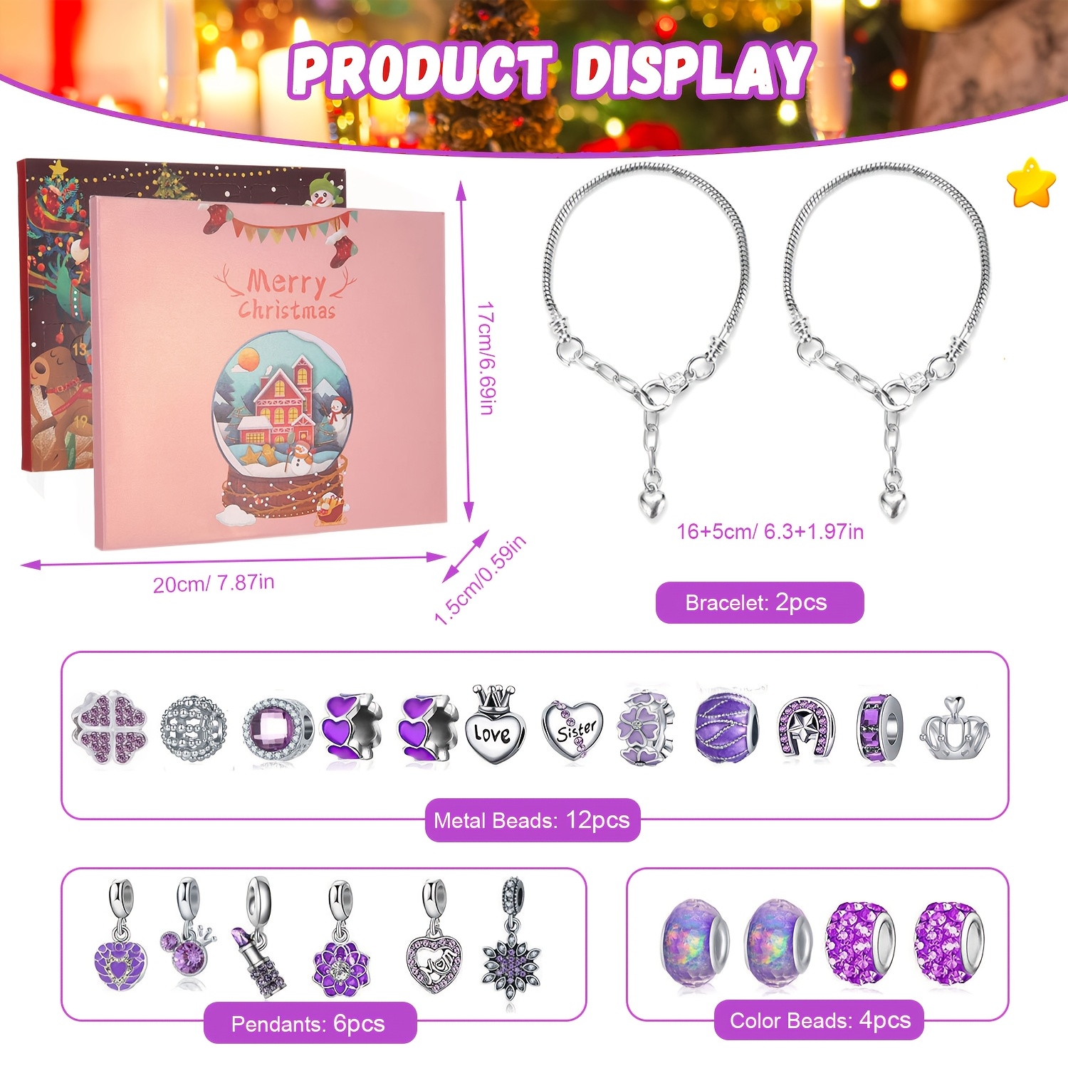 Christmas purple beads DIY jew – Resin Jewelry Kit Bewertung und Preis