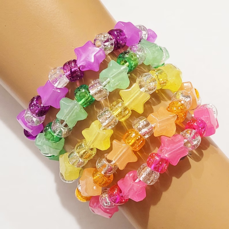 5 Glow star kandi bracelet set – Resin Glitter Pack Bewertung und Preis