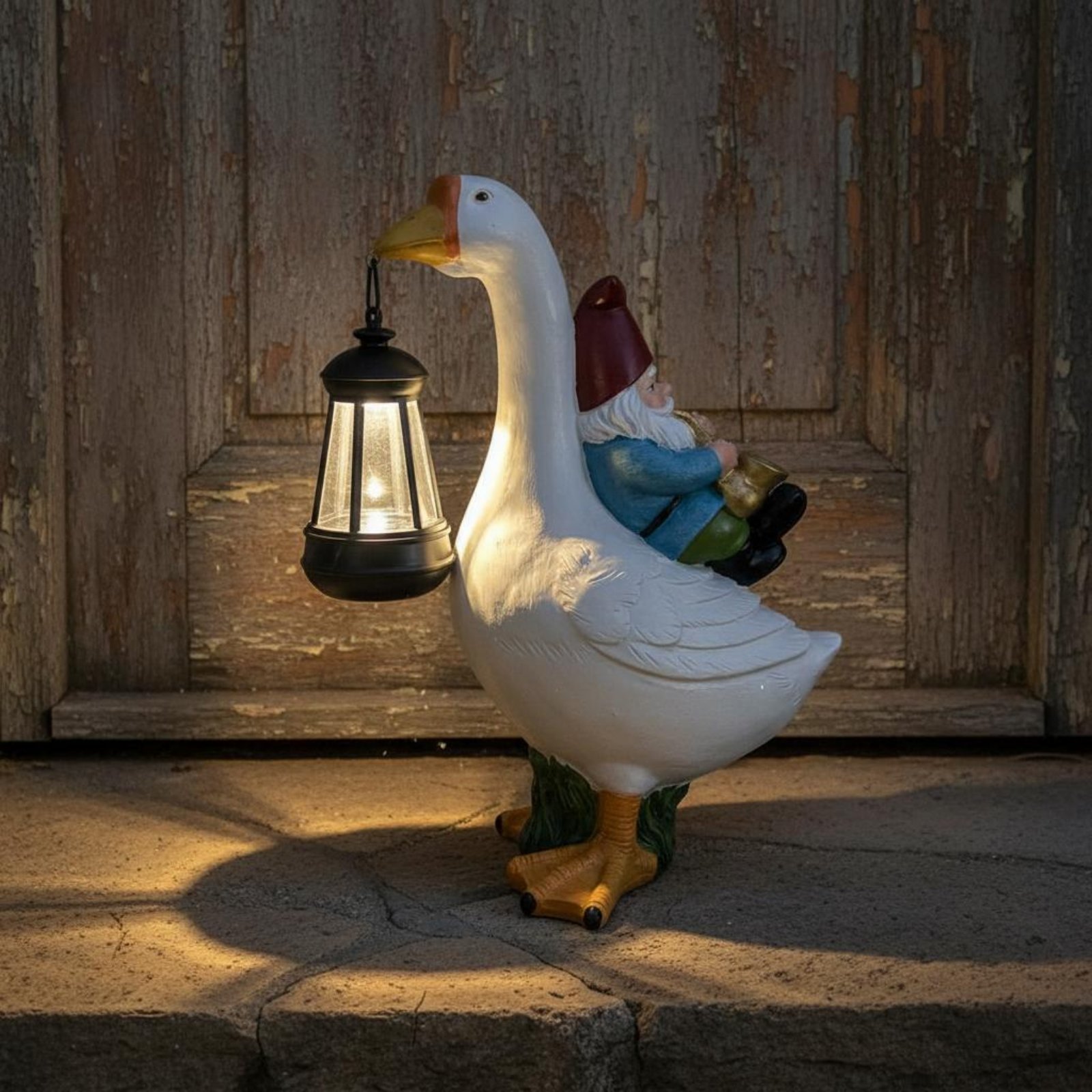 Gnome Riding Goose Statue Weat – Resin Crafts Bewertung und Preis
