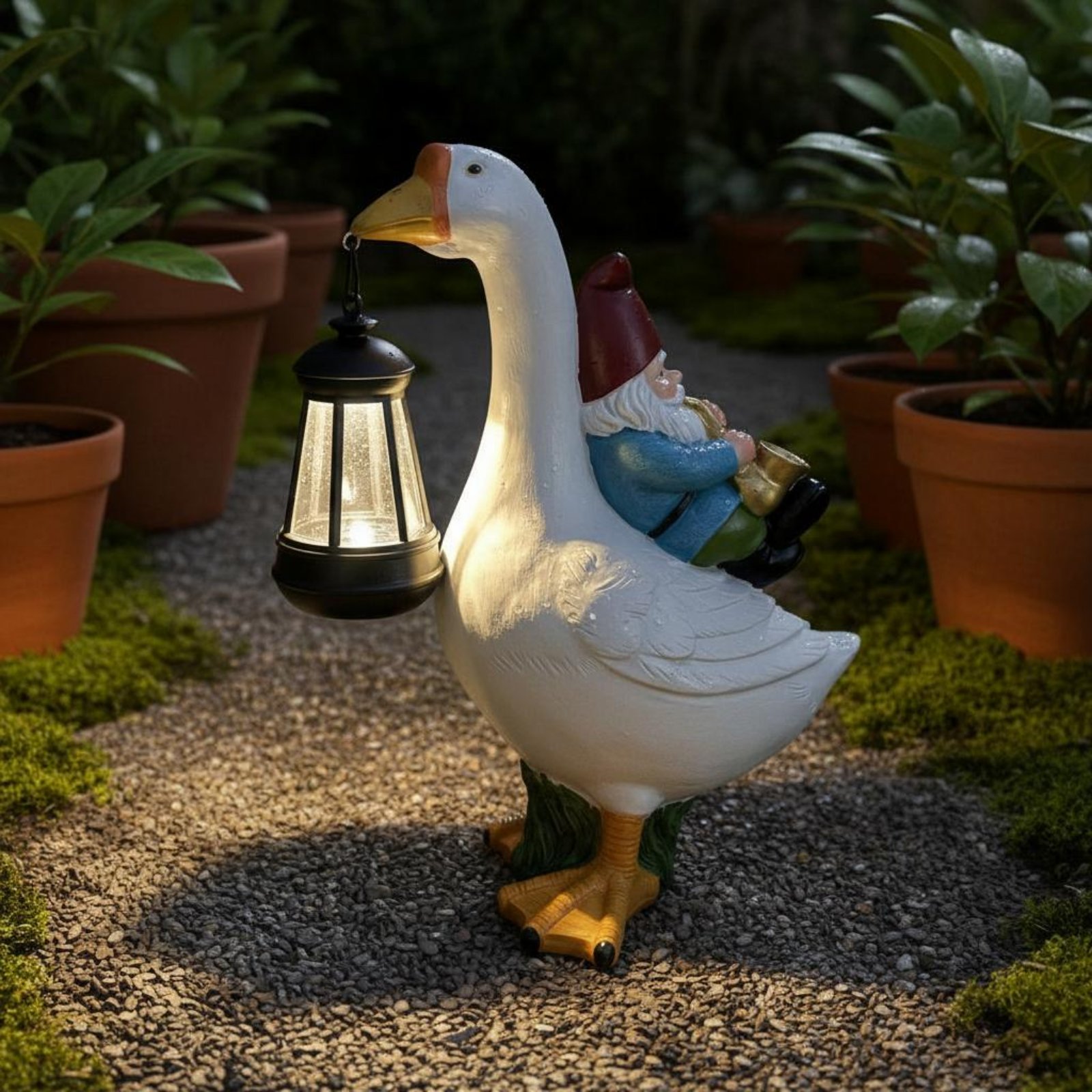 Gnome Riding Goose Statue Weat – Resin Crafts Bewertung und Preis