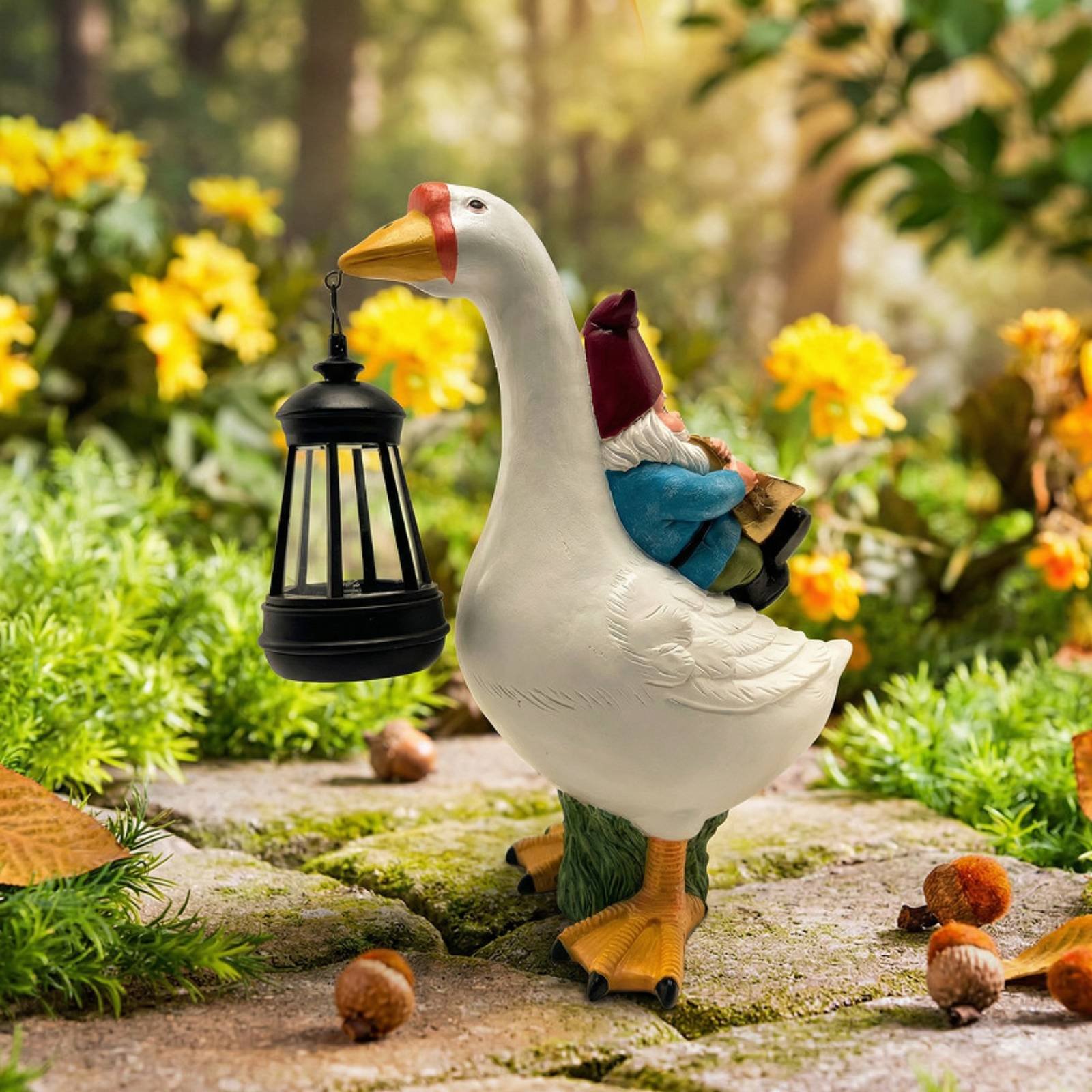 Gnome Riding Goose Statue Weat – Resin Crafts Bewertung und Preis