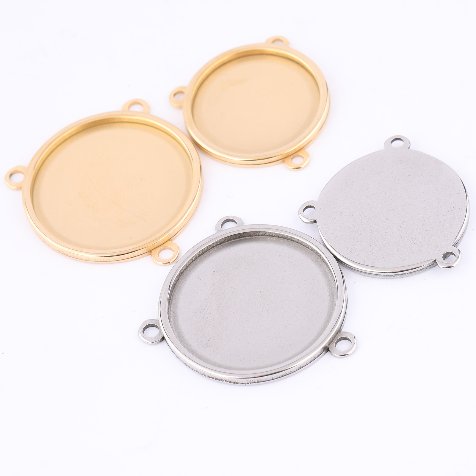 5pcs Stainless Steel Gold Plat – Bezels Set Pendant Bewertung und Preis