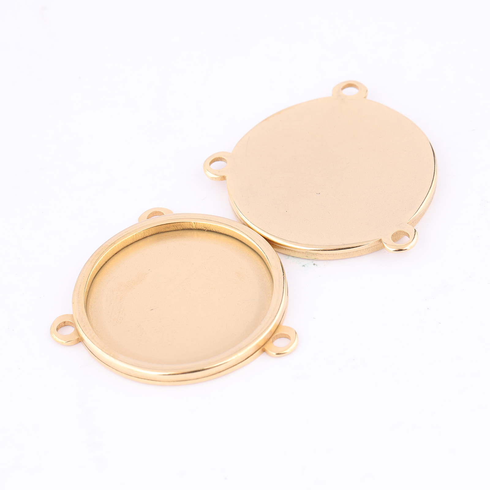 5pcs Stainless Steel Gold Plat – Bezels Set Pendant Bewertung und Preis