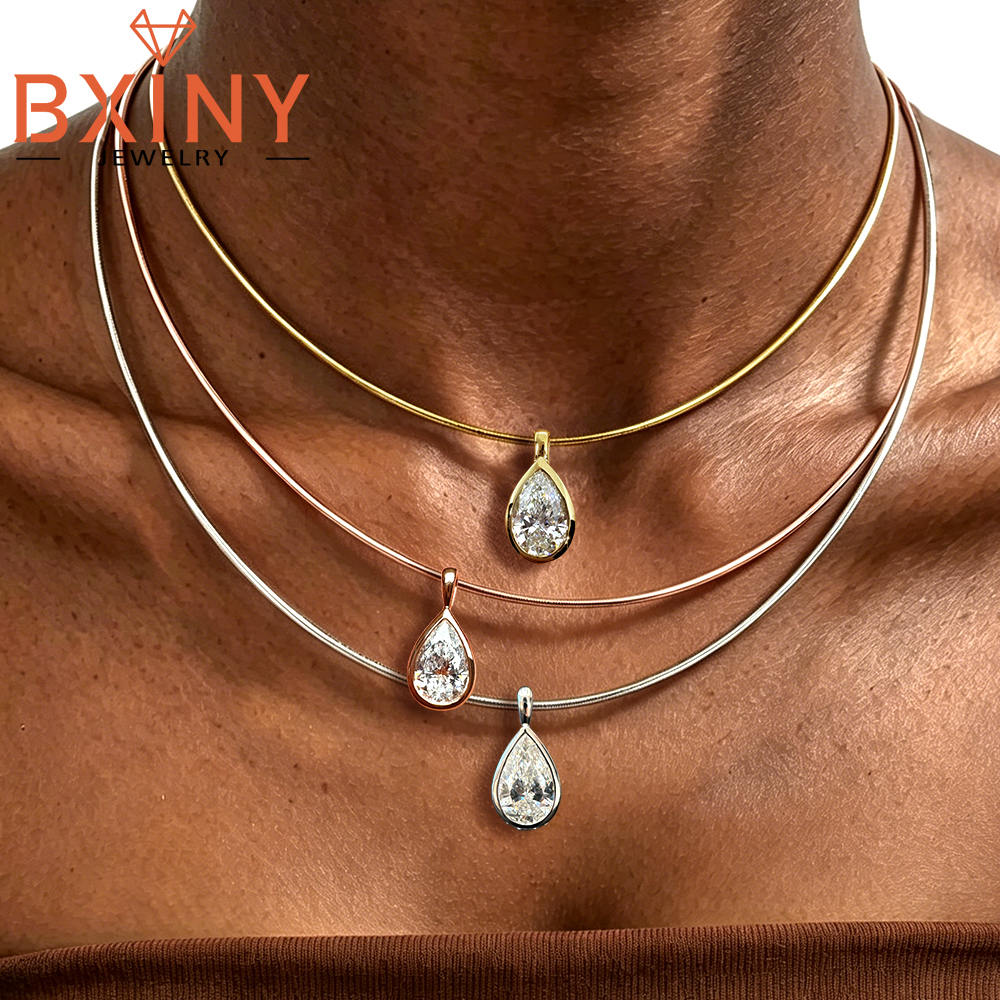 BXINY 3CT Bezel Set Pear Cut M – Bezels Set Pendant Bewertung und Preis