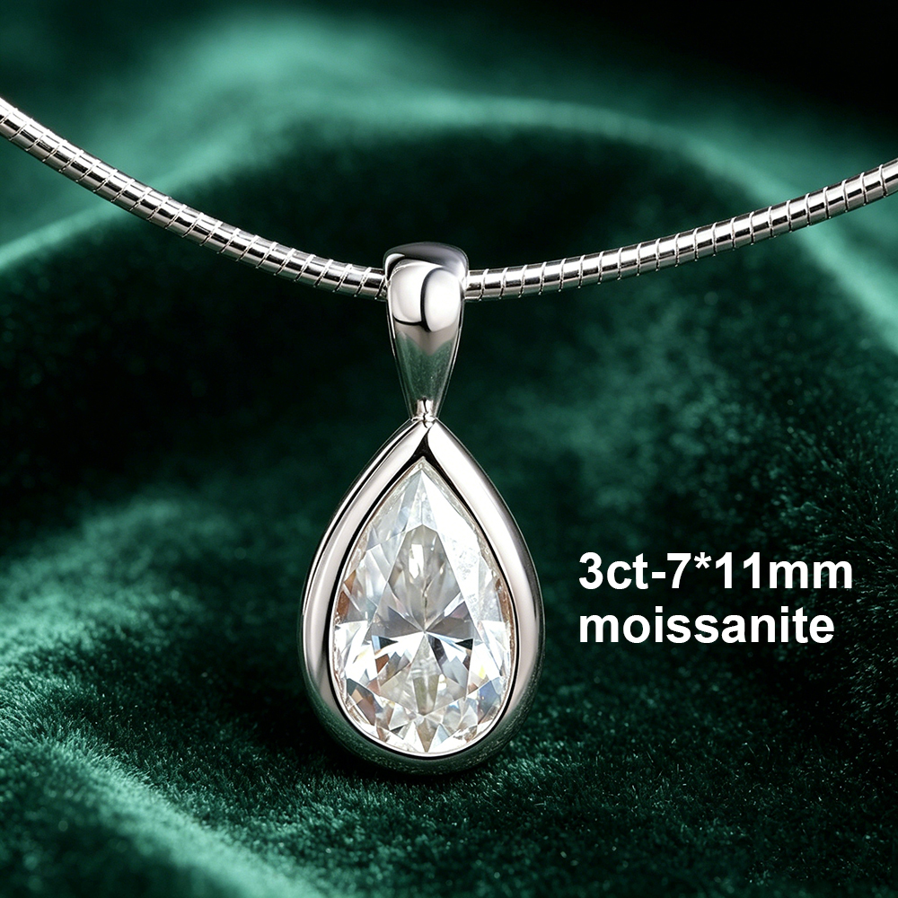 BXINY 3CT Bezel Set Pear Cut M – Bezels Set Pendant Bewertung und Preis